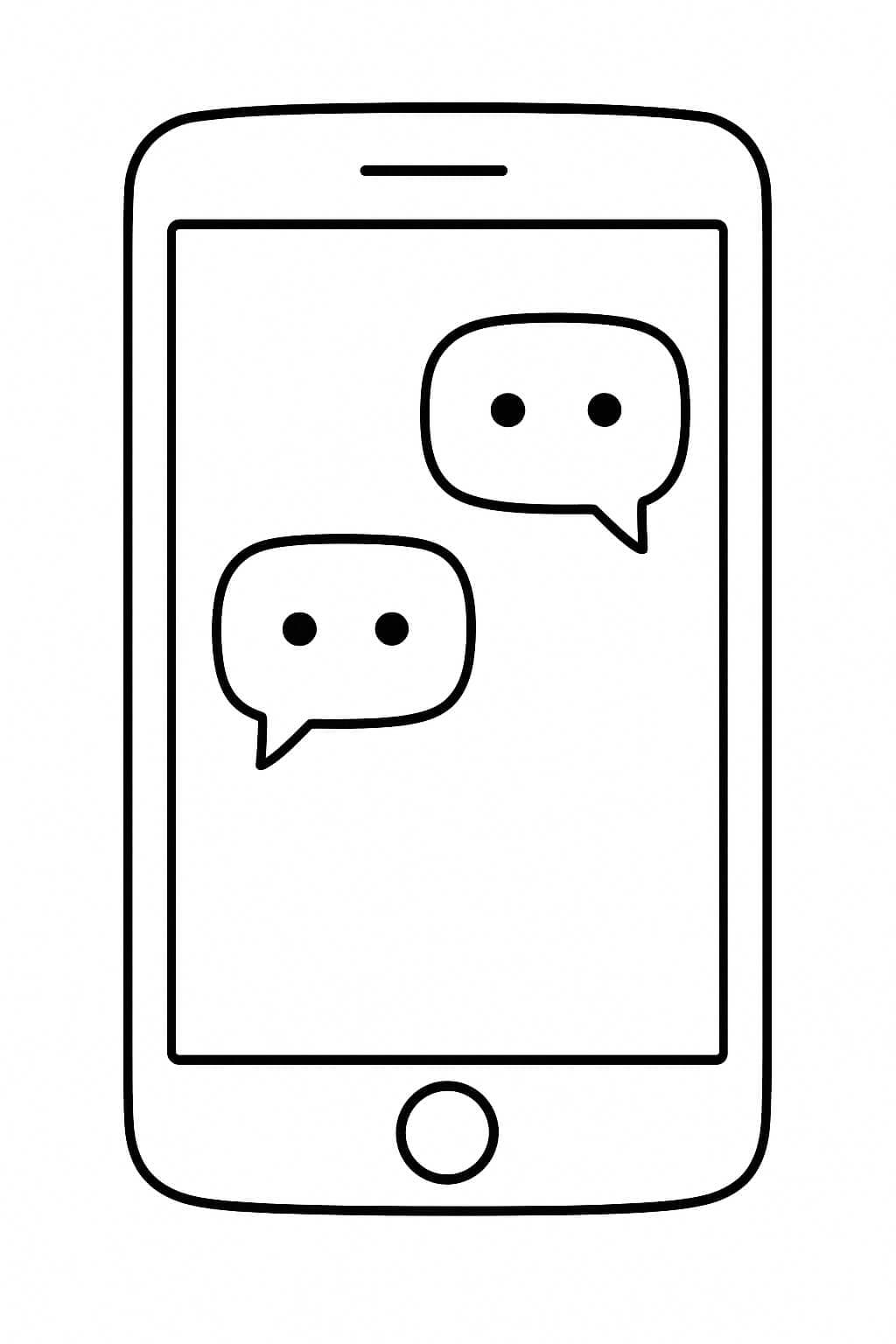 Celular com mensagens para colorir