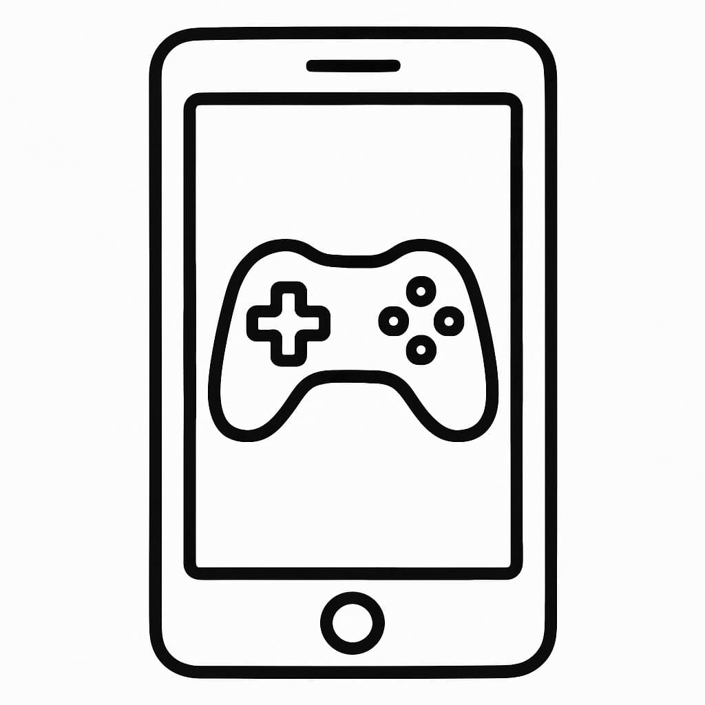 Celular com jogo para colorir