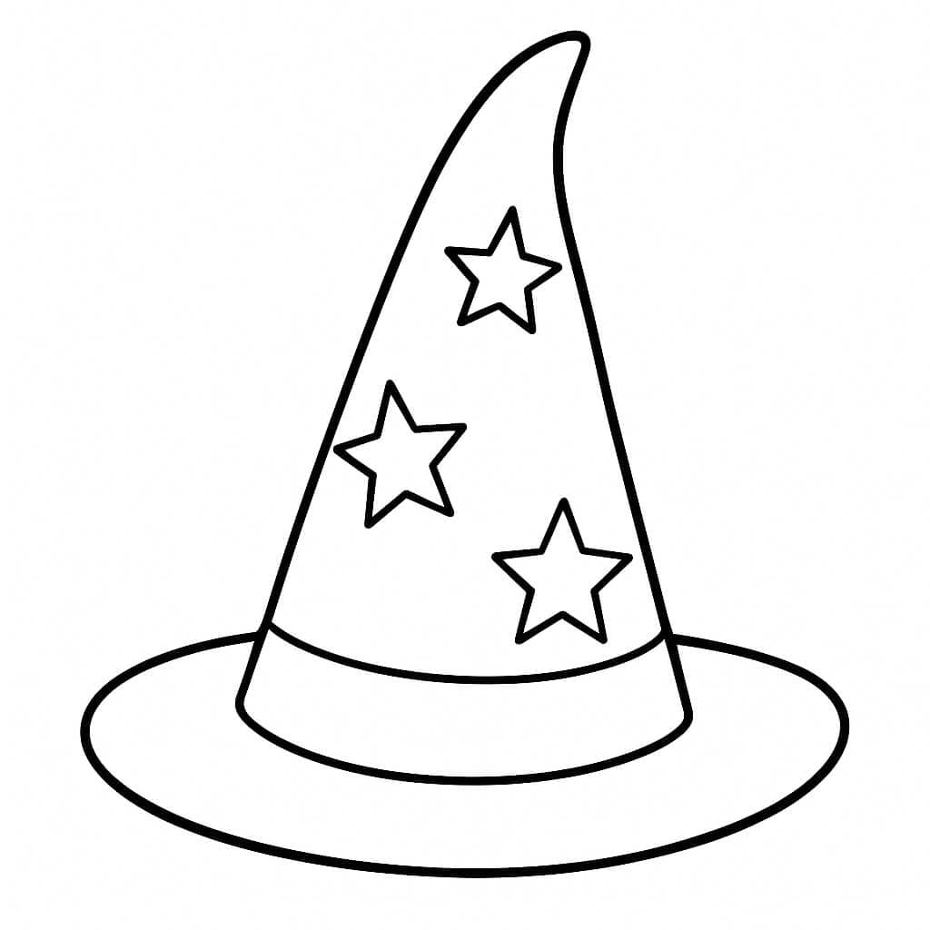 Chapéu de mago para colorir