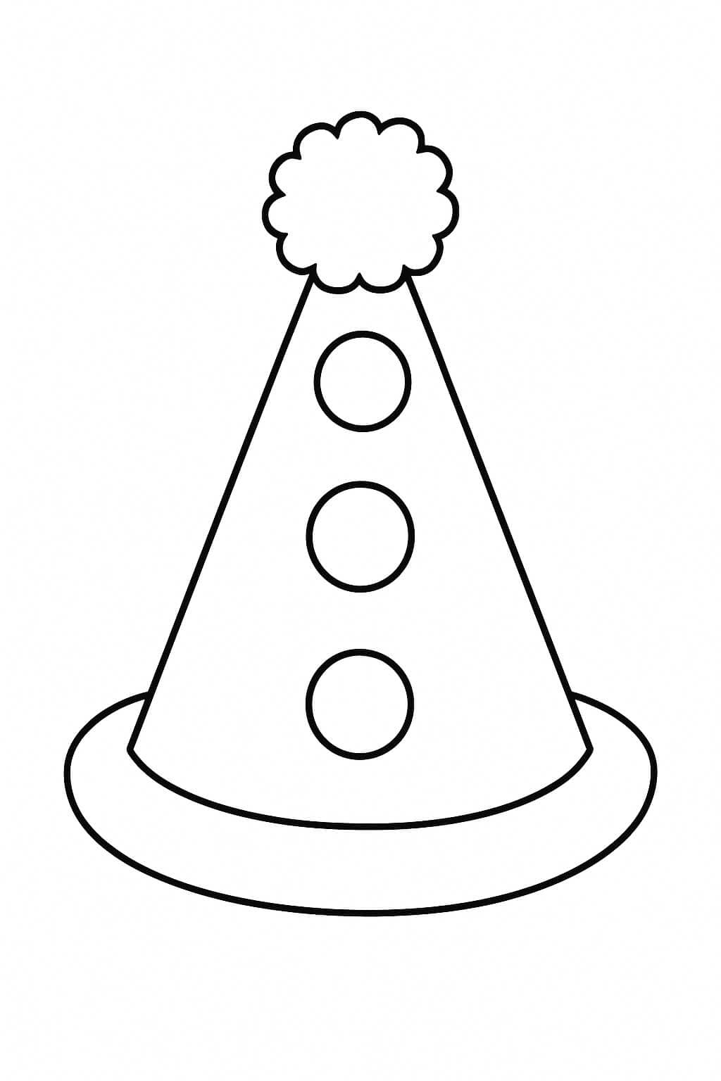 Chapéu de palhaço para colorir