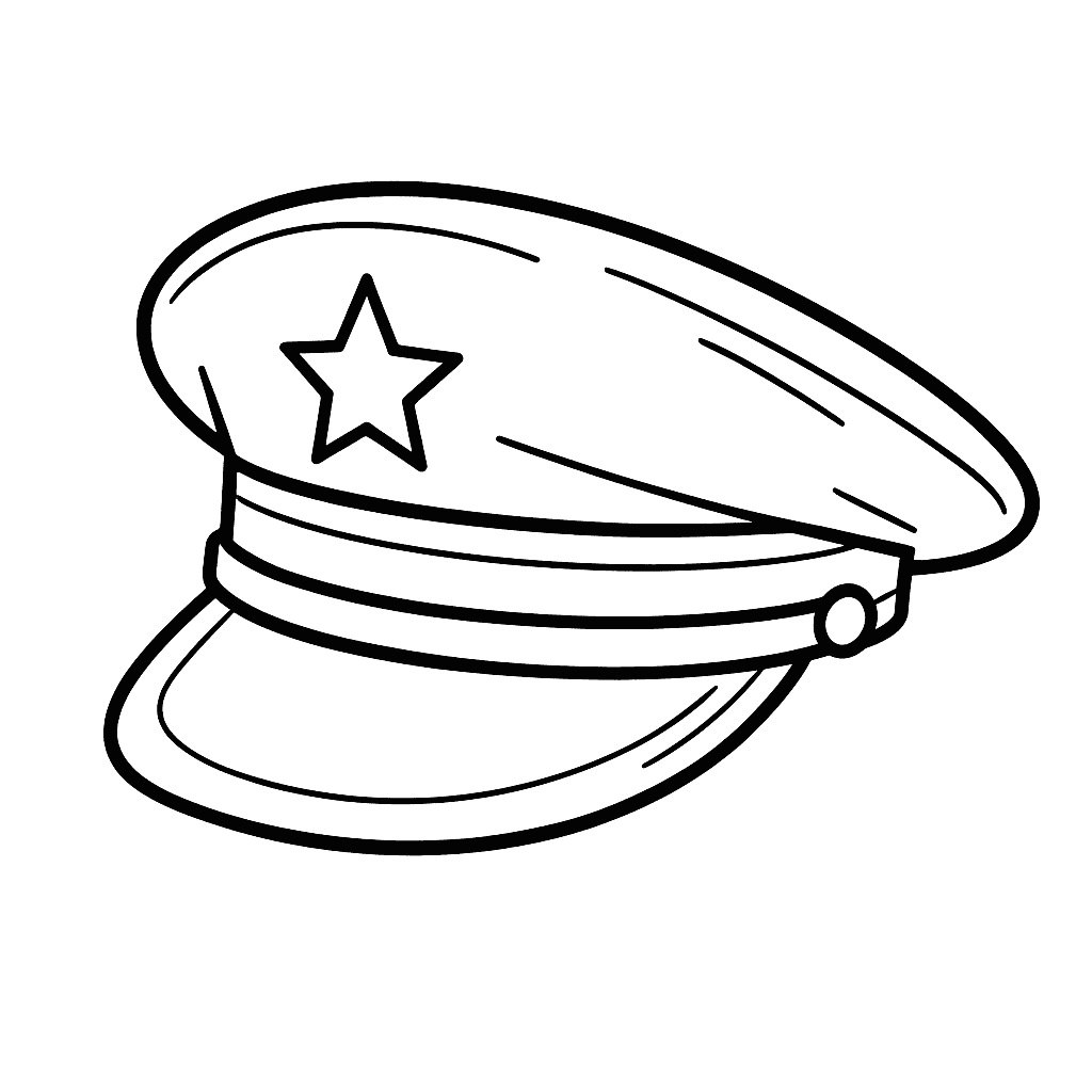 Chapéu de soldado para colorir