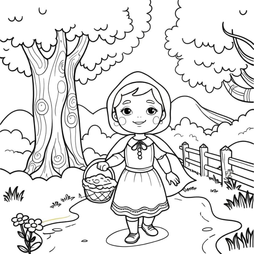 16 Desenhos de Chapeuzinho Vermelho para colorir
