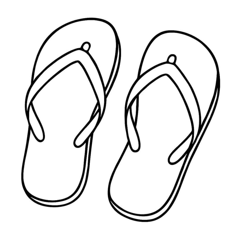 11 Desenhos de Chinelo para colorir e imprimir