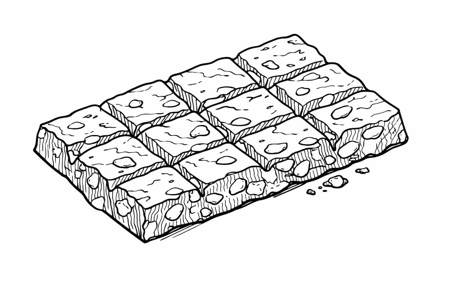 Chocolate artesanal com textura irregular para colorir