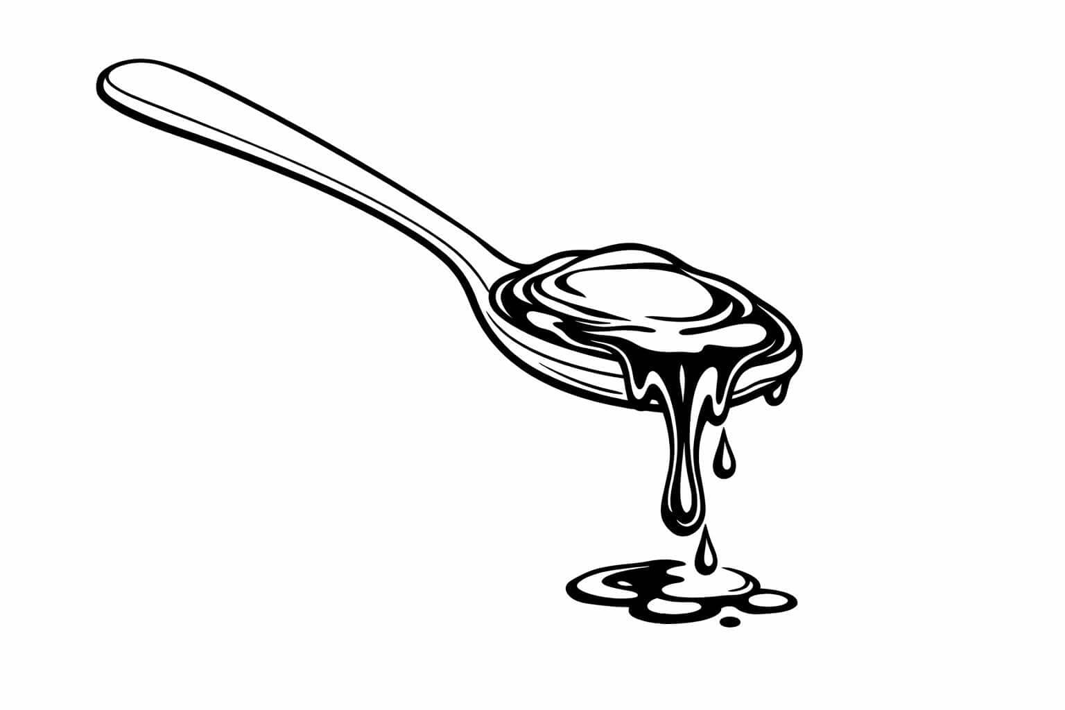 Chocolate derretendo na colher para colorir