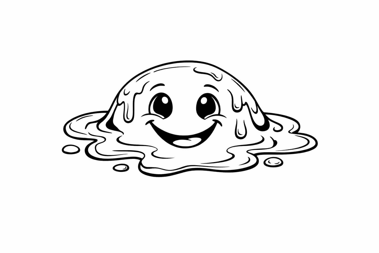 Chocolate derretendo formando sorriso para colorir