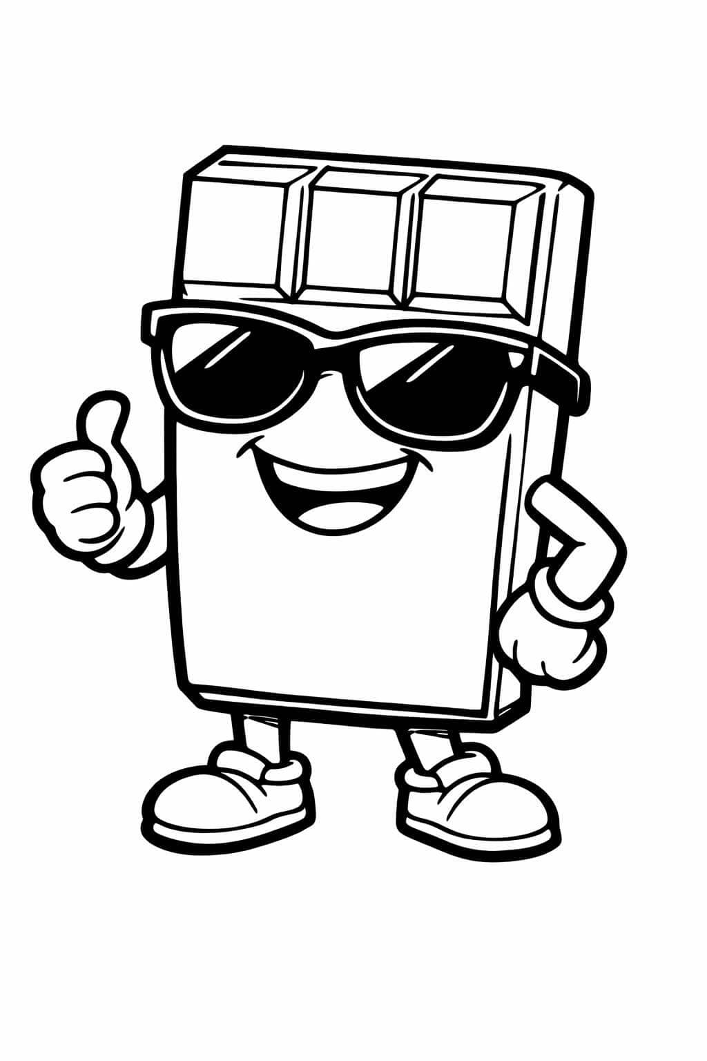 Chocolate de óculos escuros para colorir