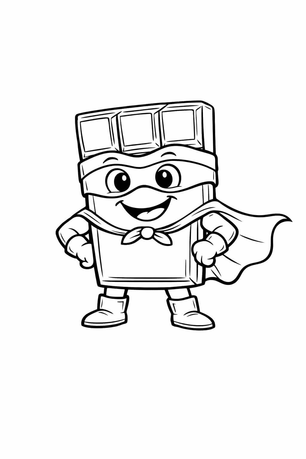 Chocolate super-herói para colorir