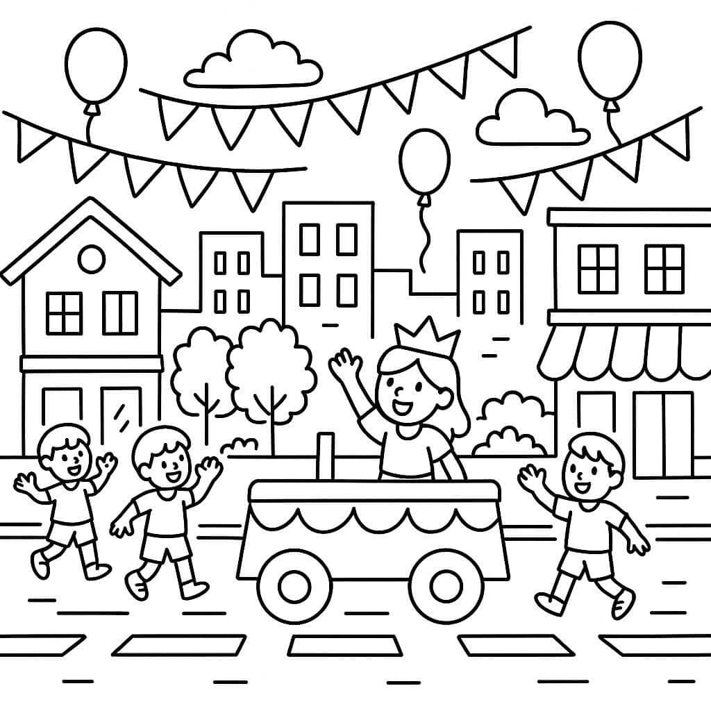 Carnaval na cidade para colorir
