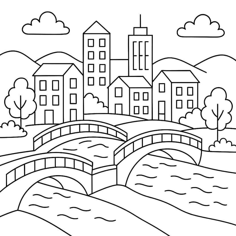 15 Desenhos de Cidade para colorir e imprimir