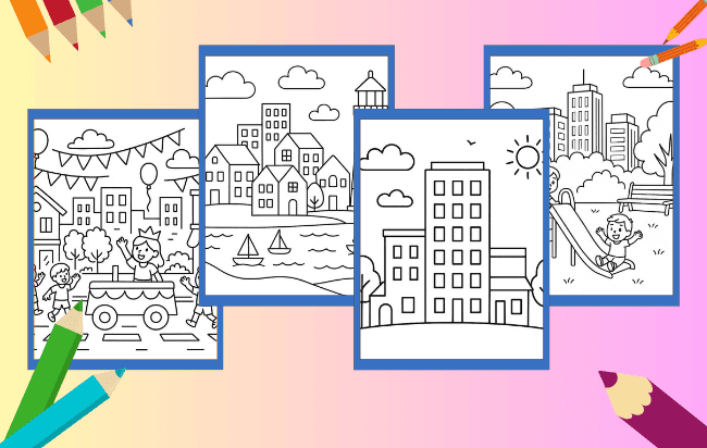 Desenhos de Cidade para colorir