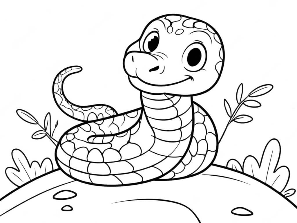 Cobra amigável para colorir