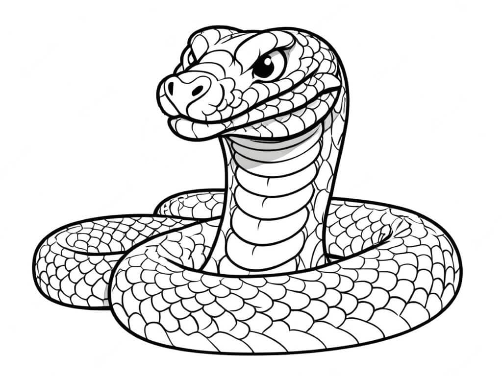 Cobra assustadora para colorir