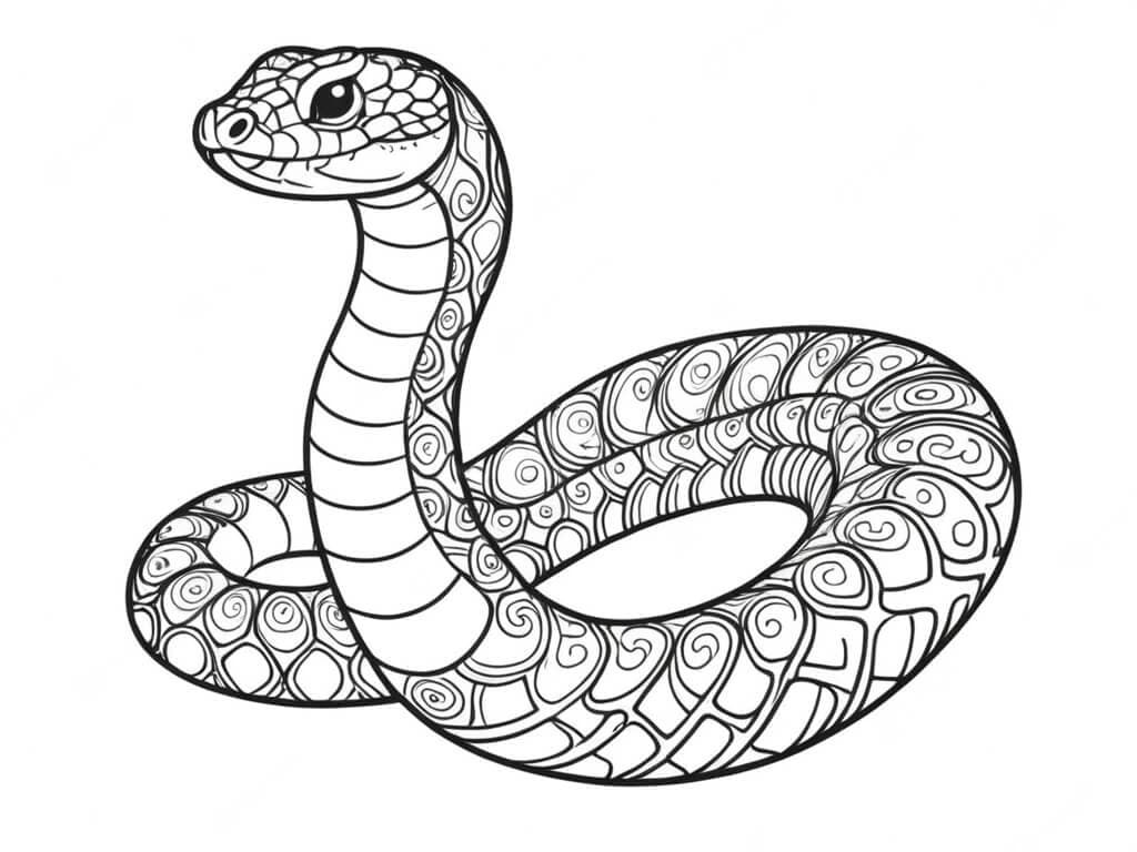 Cobra bonita para colorir
