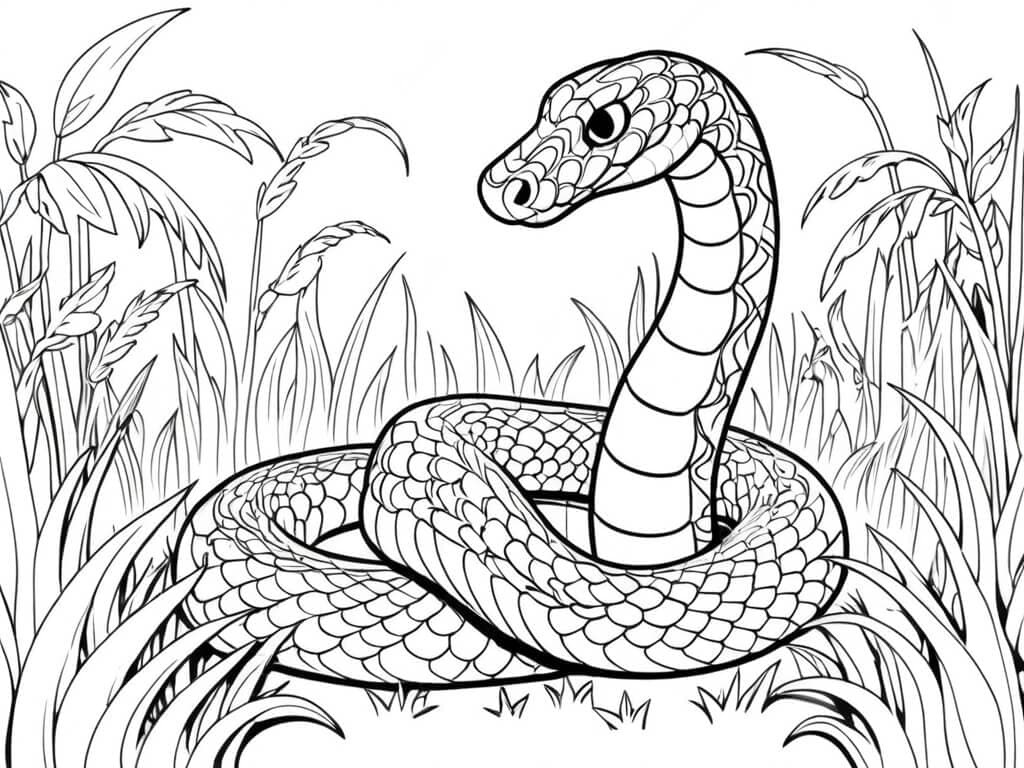 Cobra caçando para colorir