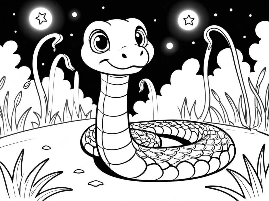Cobra céu estrelado para colorir