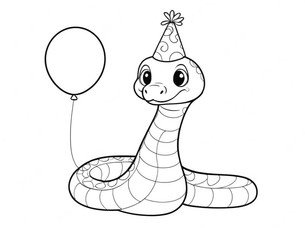 Cobra de aniversário para colorir