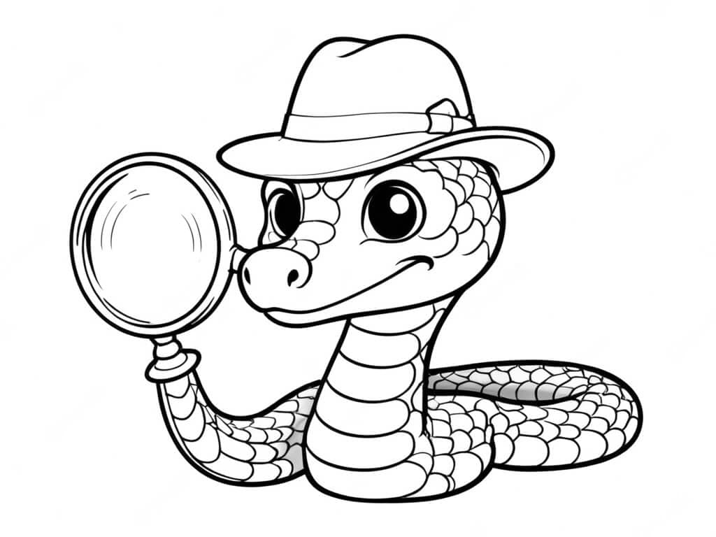 Cobra detetive para colorir