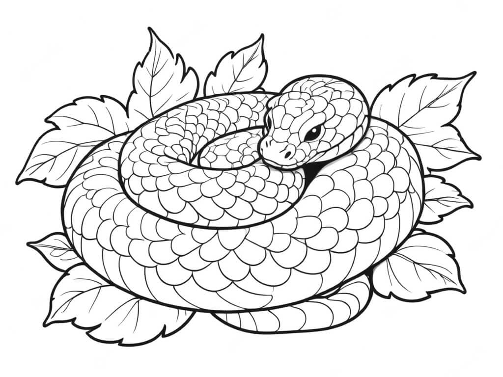 Cobra enrolada para colorir