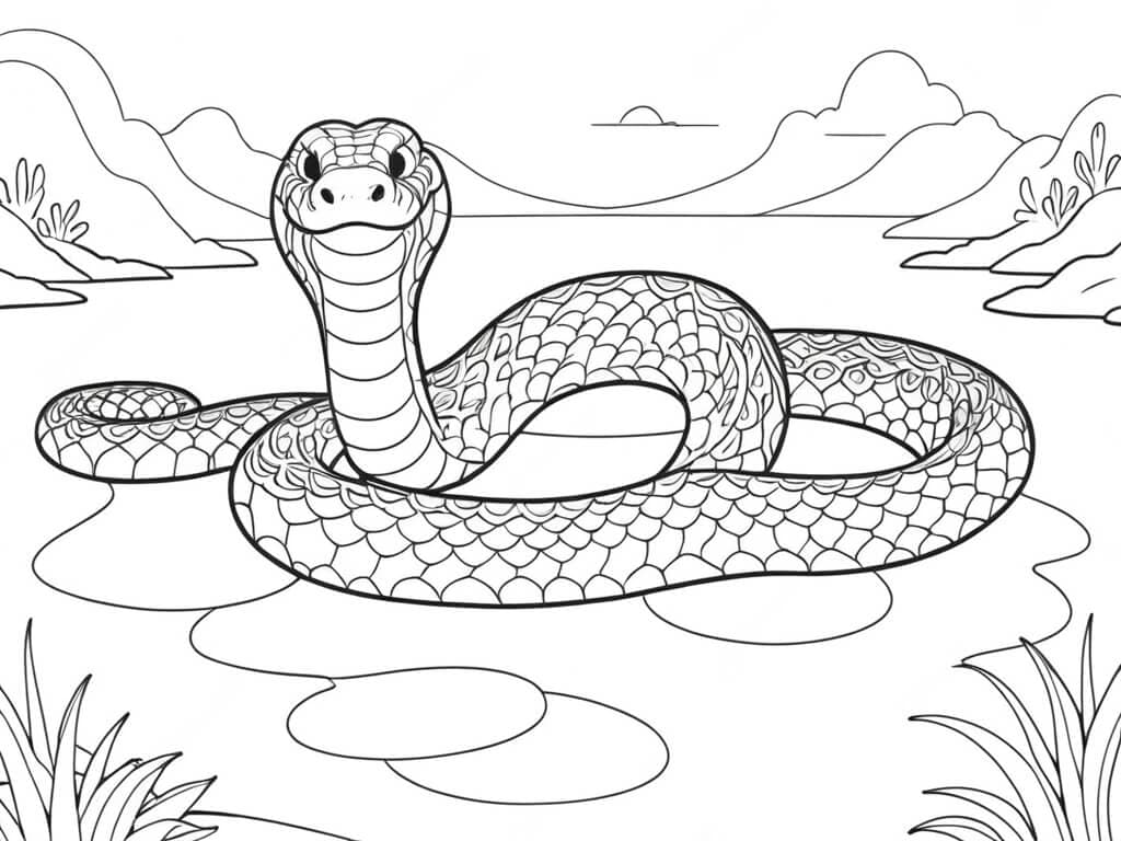 Cobra gigante para colorir