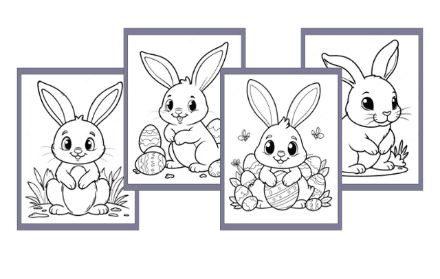 Coelhos para colorir