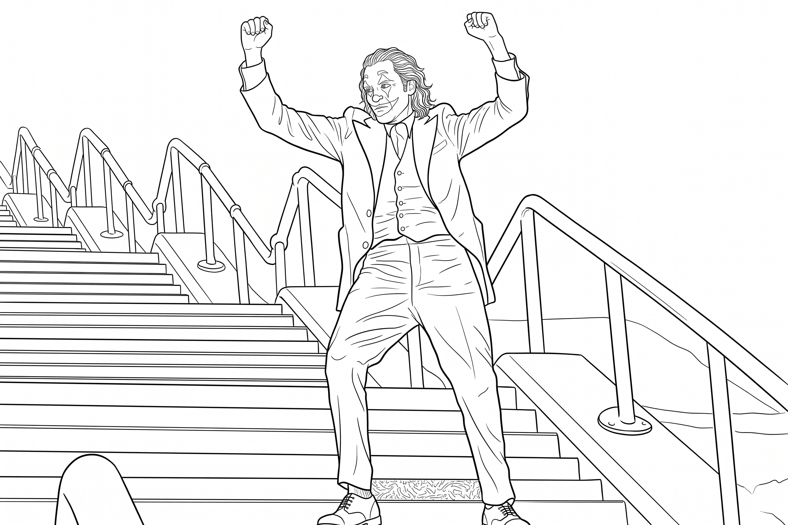 Coringa dançando para colorir