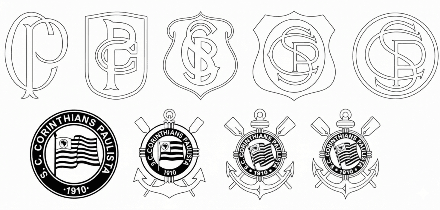 Escudos do Corinthians para colorir