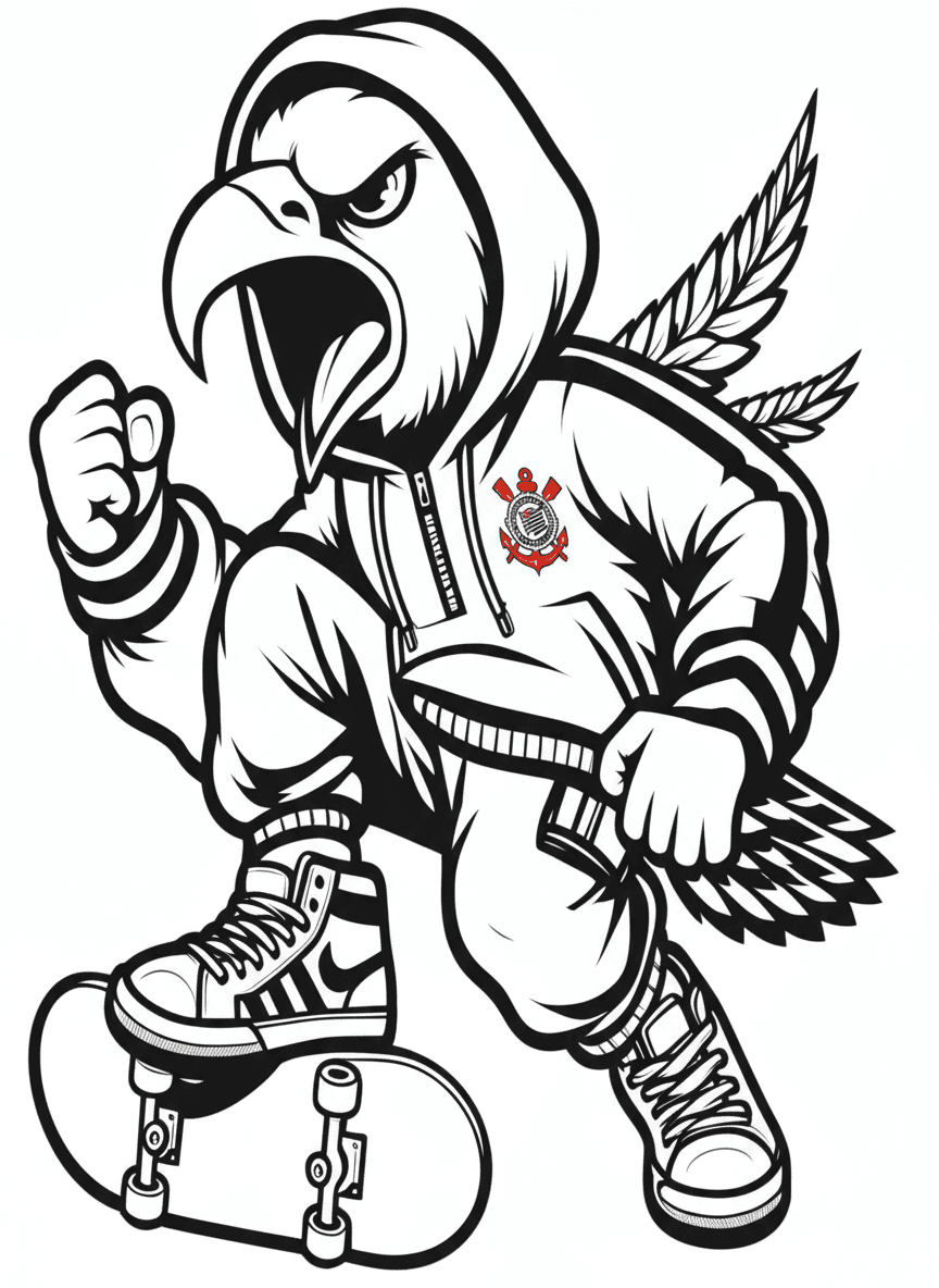 Mascote do Corinthians para colorir