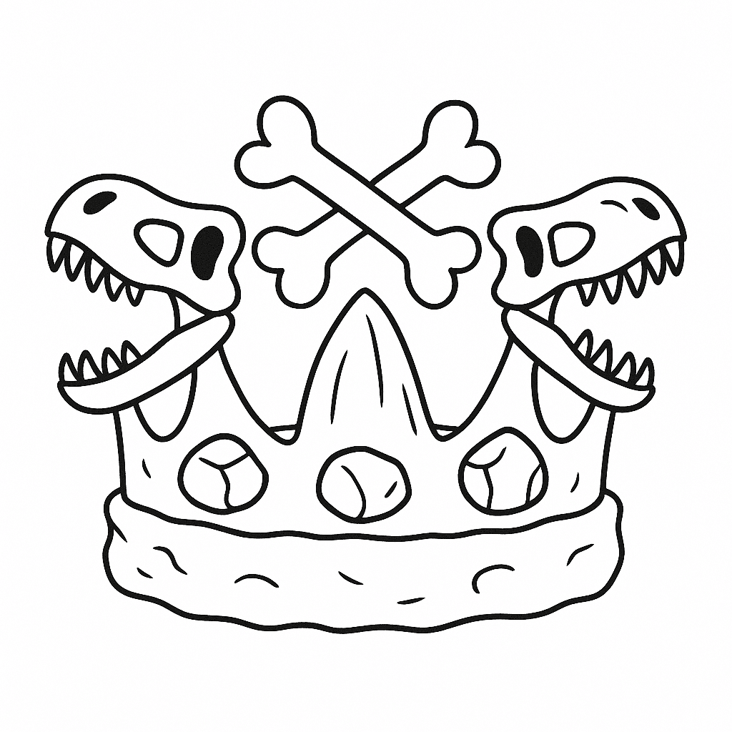 Coroa de dinossauros para colorir