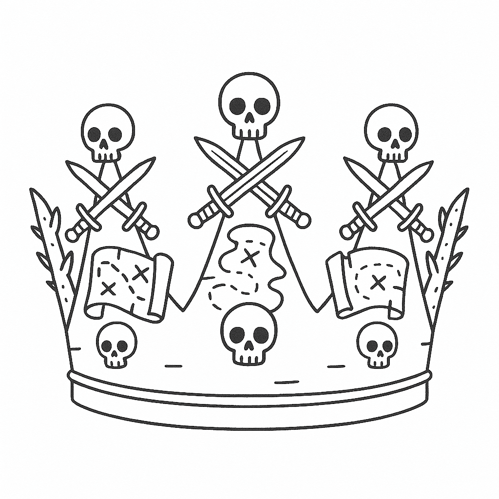 Coroa do pirata para colorir