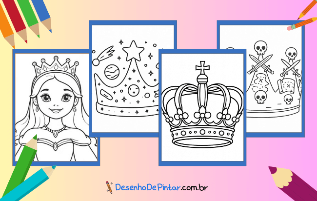 Desenhos de Coroa para colorir