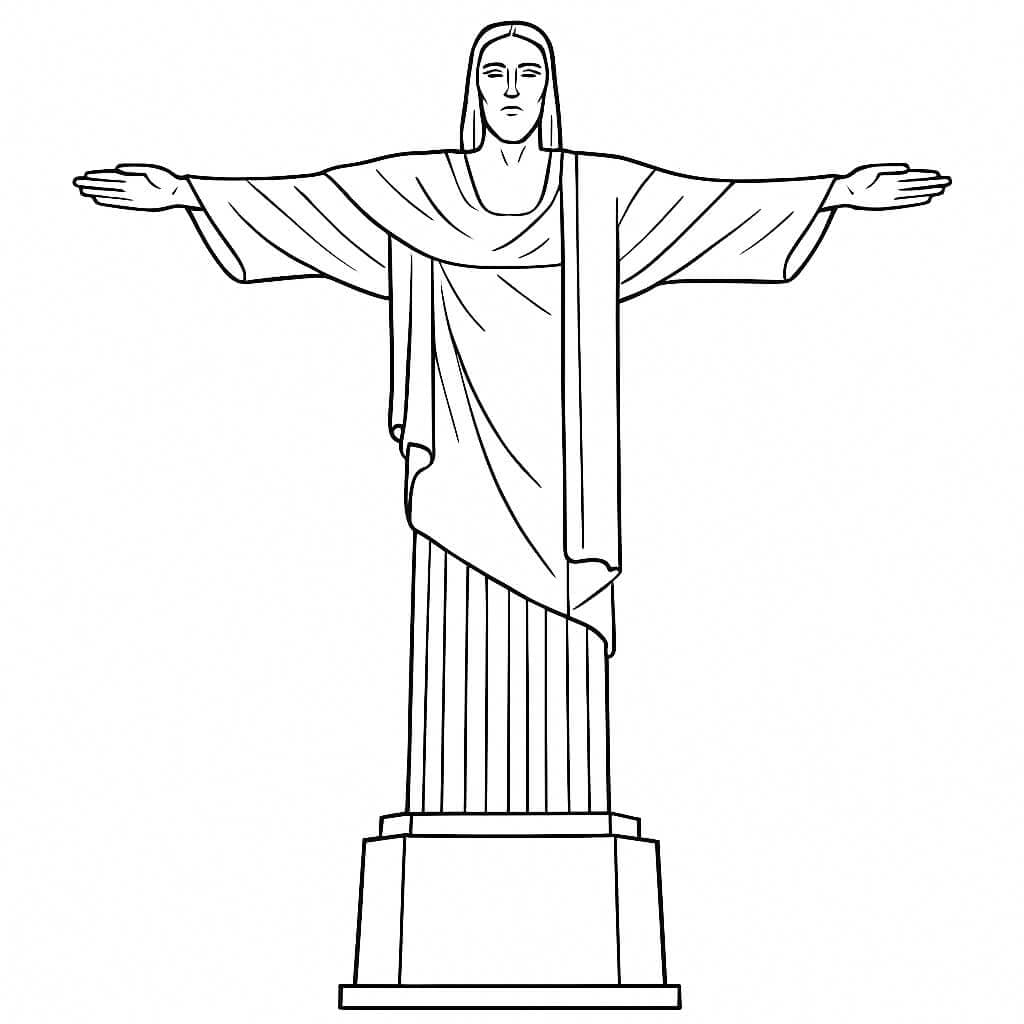 6 Desenhos do Cristo Redentor para colorir e imprimir