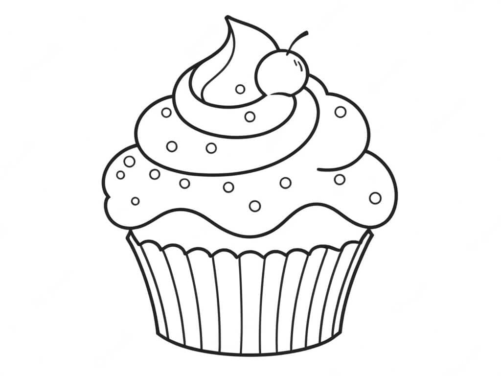 18 Desenhos de Cupcake para colorir