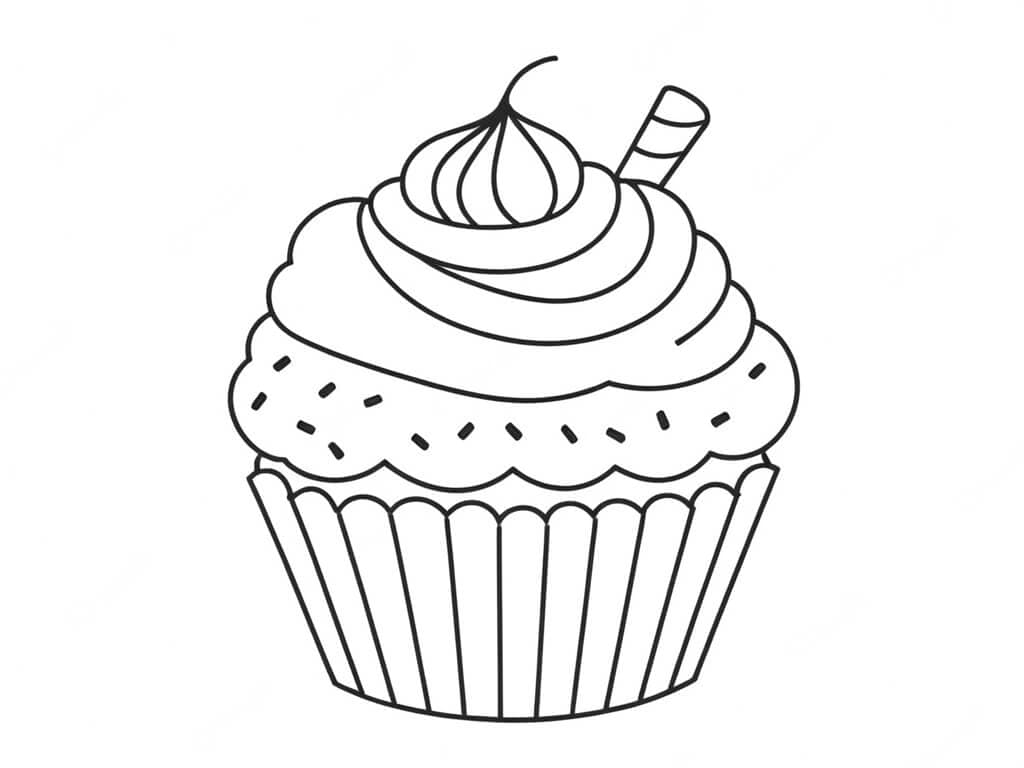 Cupcake suspiro para colorir
