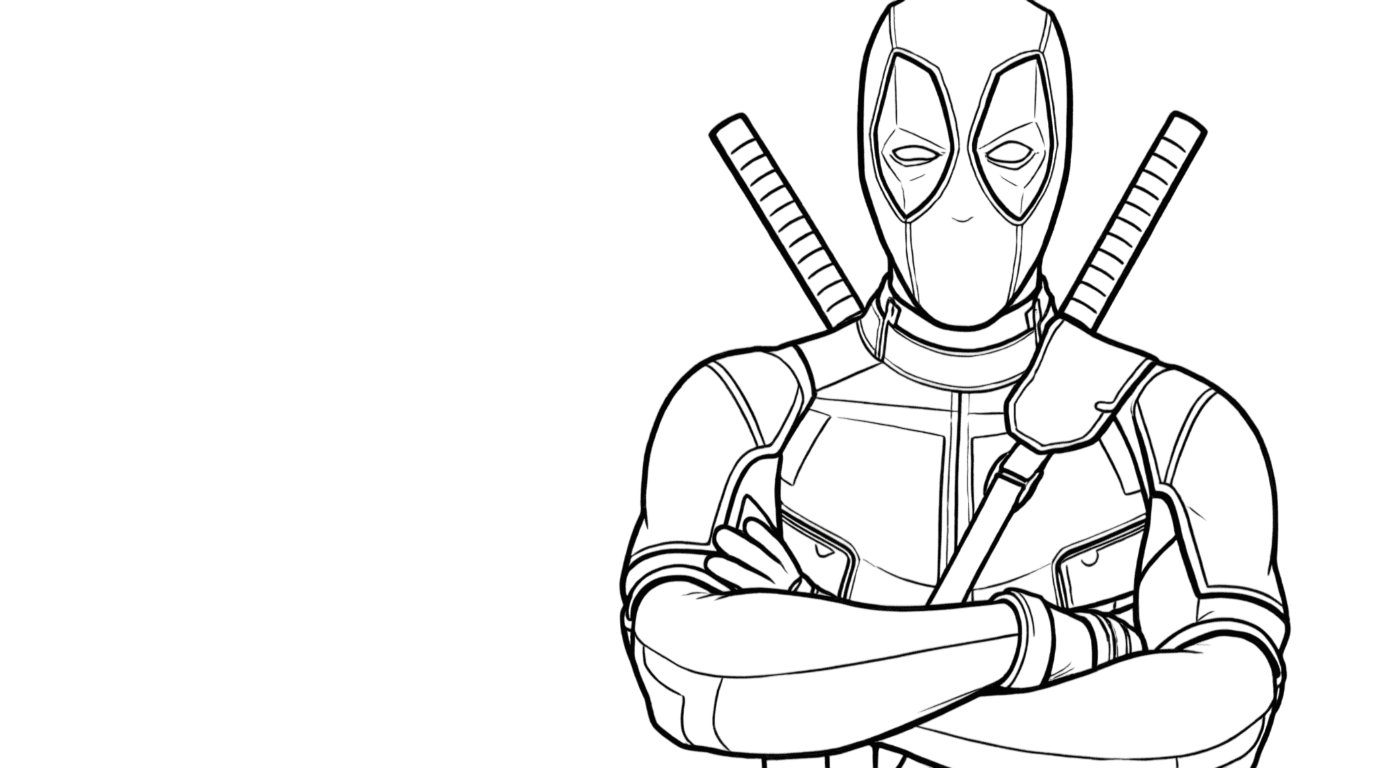 Deadpool braços cruzados para colorir