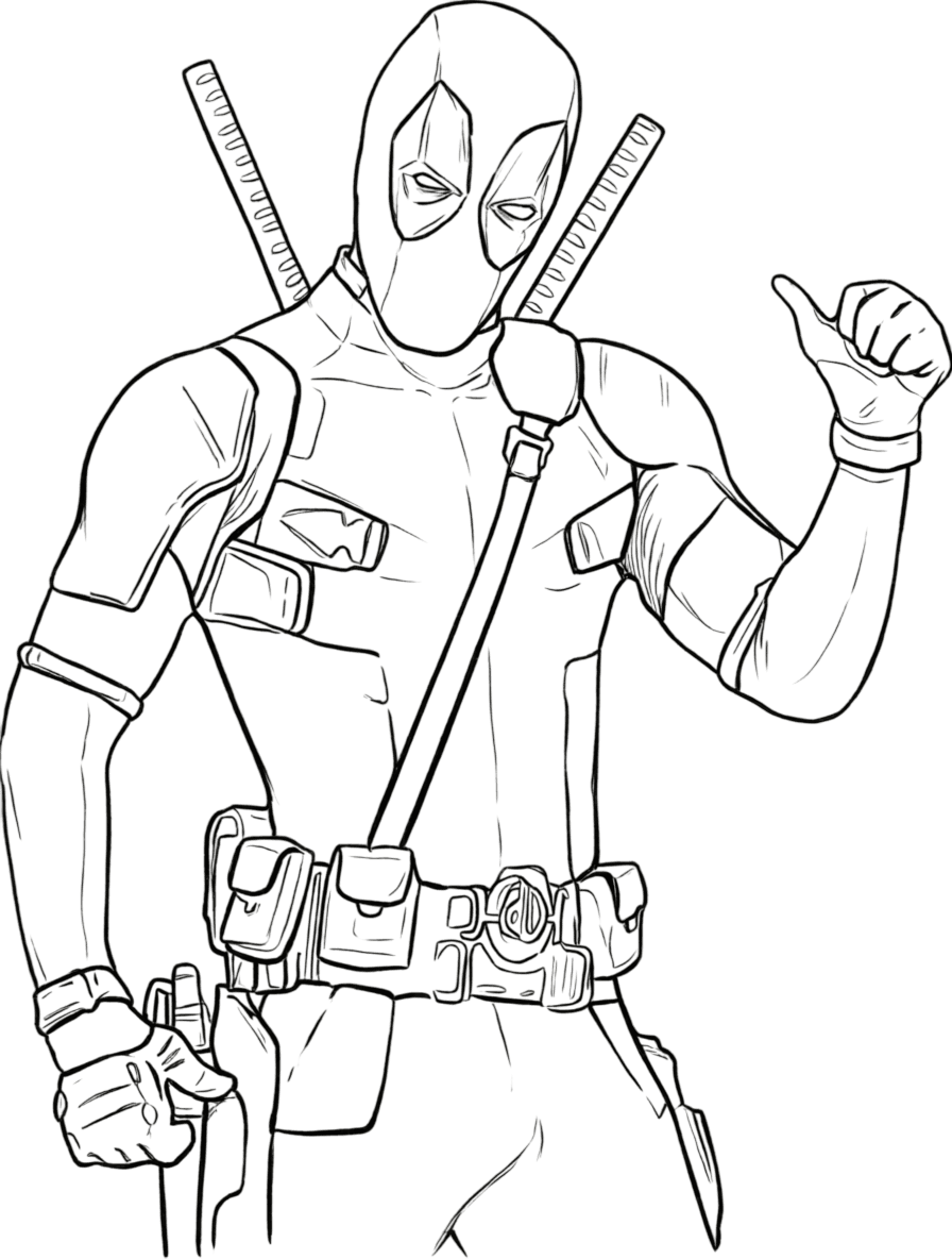 Deadpool desenho para colorir