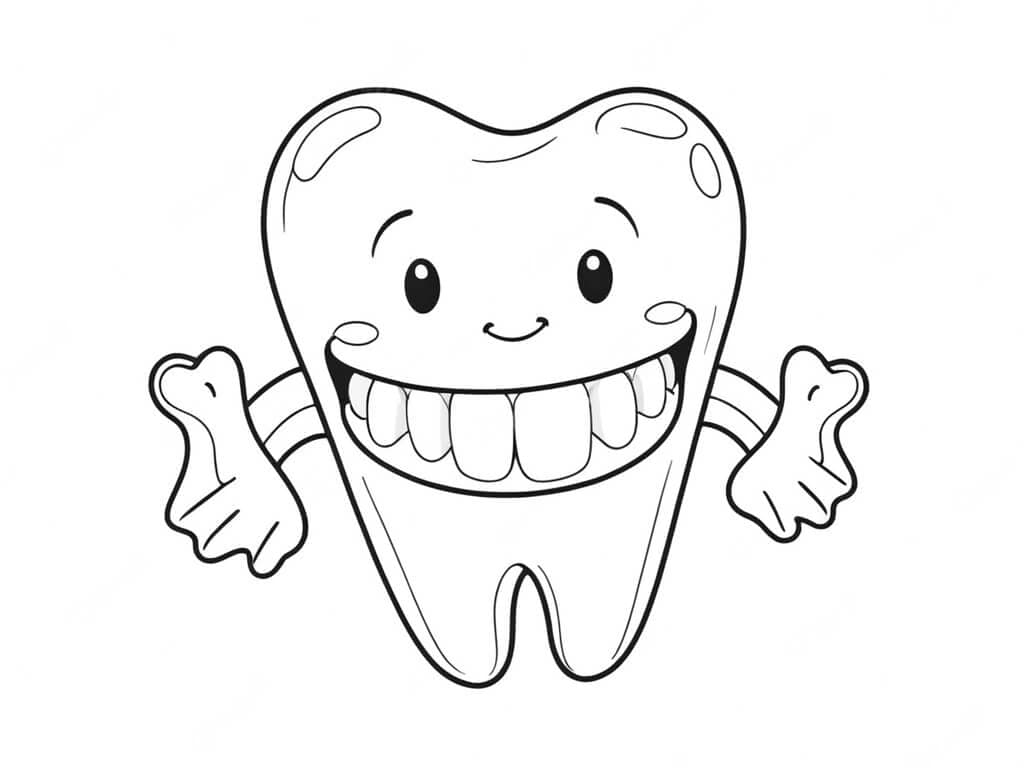 Dente dentuço para colorir