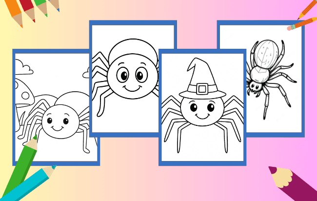 Desenho de uma aranha para colorir