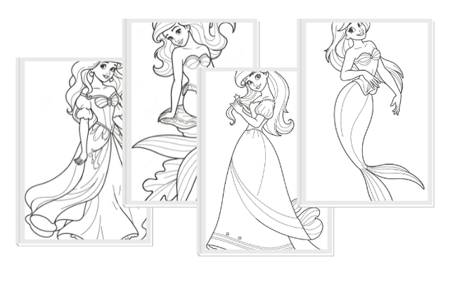 Desenhos ariel para colorir