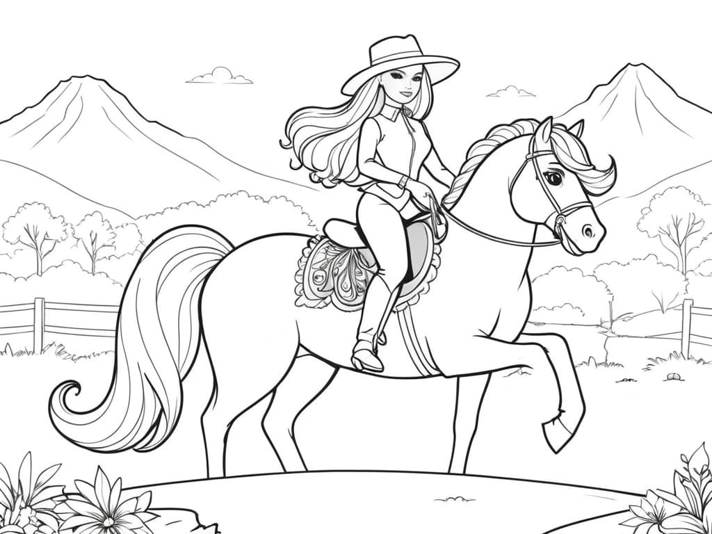 Barbie andando a cavalo