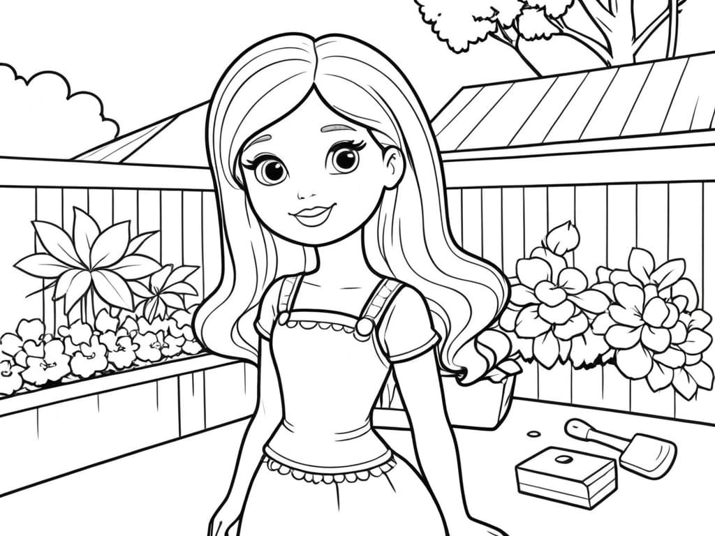 Barbie no jardim