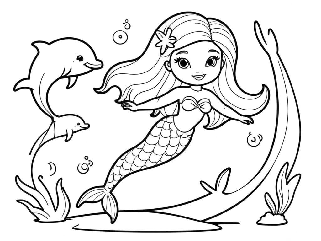 Barbie sereia e golfinho