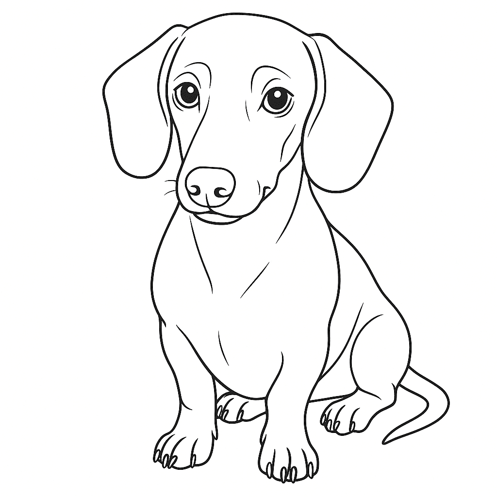 Dachshund realista para colorir