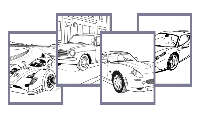 Desenho de carros para colorir