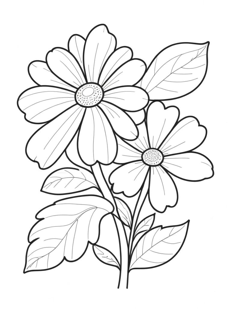 Desenho de flor para colorir