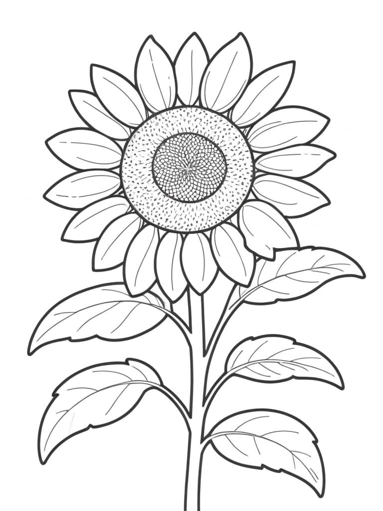 Desenho de girassol para imprimir