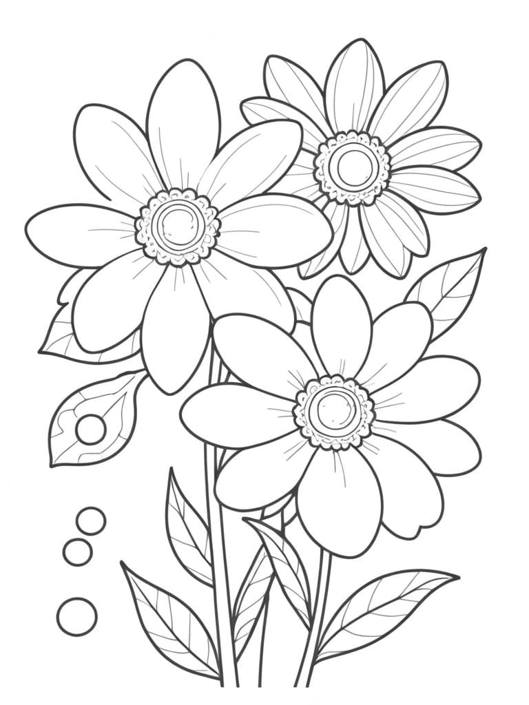 Desenho de flores para colorir