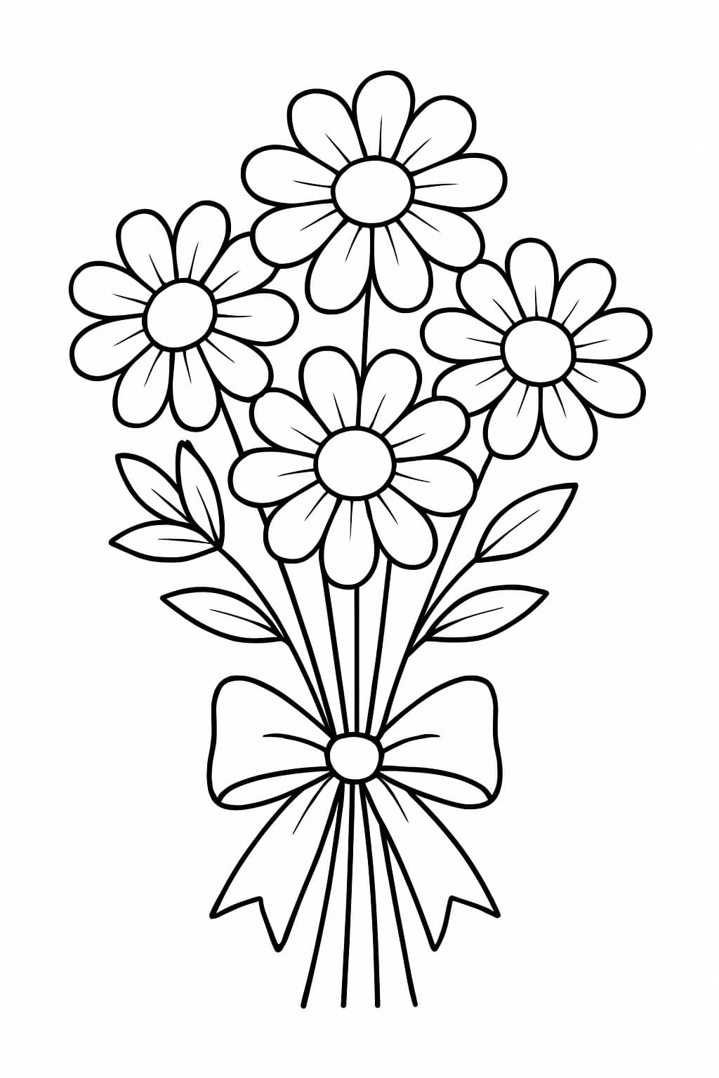 Buquê de flores para colorir