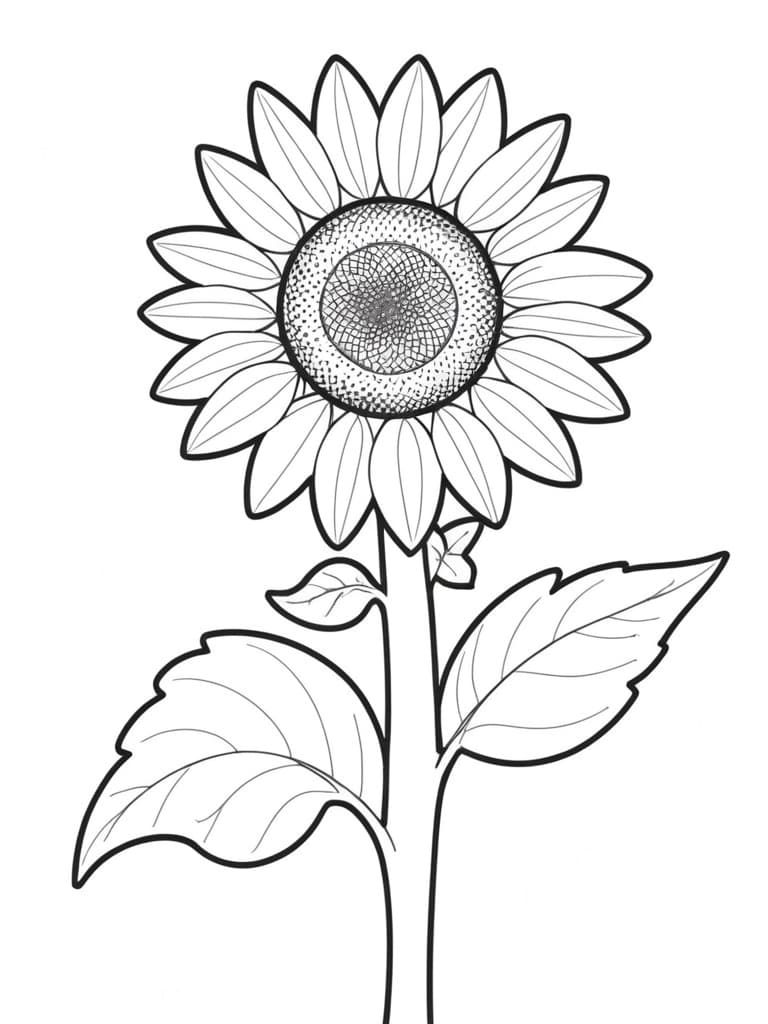 Girassol para colorir