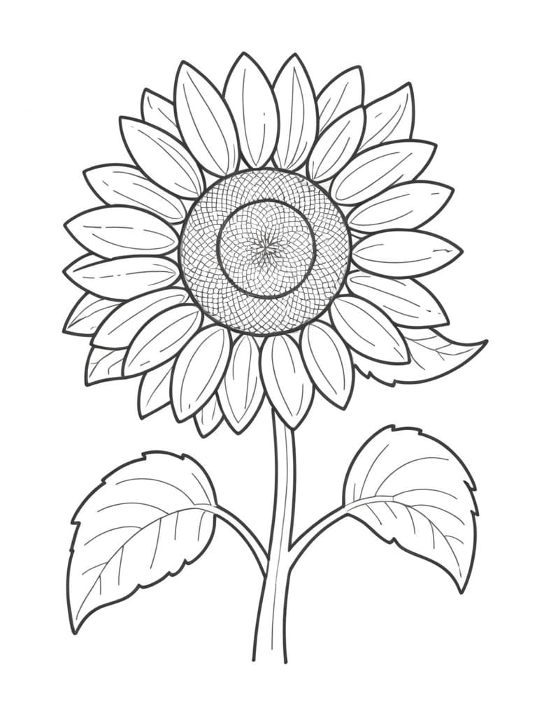 Desenho de girassol para colorir